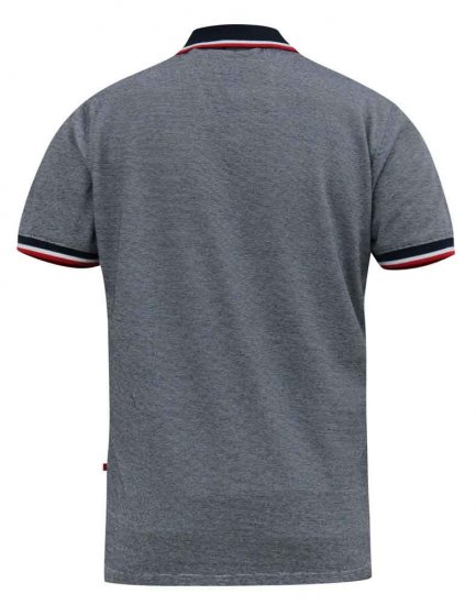 D555 BAYTON 2 Fine Stripe Jersey Polo Grey - Polo majice - Moške Polo Majice za Močnejše Postave