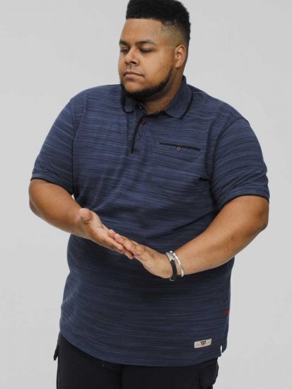 D555 FOXLEY Pique Reno Polo Navy - Polo majice - Moške Polo Majice za Močnejše Postave