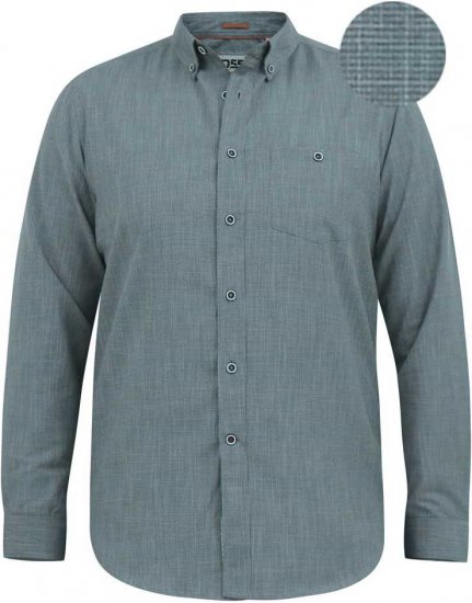 D555 RADCLIFFE Cross Hatch Soft Touch Slub Long Sleeve Shirt With Chest Patch Pocket Charcoal - Srajce - Moške srajce za Močnejše Postave