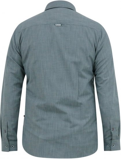 D555 RADCLIFFE Cross Hatch Soft Touch Slub Long Sleeve Shirt With Chest Patch Pocket Charcoal - Srajce - Moške srajce za Močnejše Postave