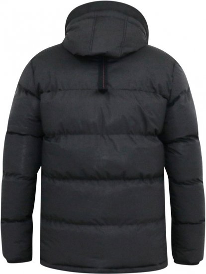 D555 DOMENIC Quilted Puffer Jacket With Half Micro Fleece Lining And Hood Black - Jakne - Moške bunde za Močnejše Postave