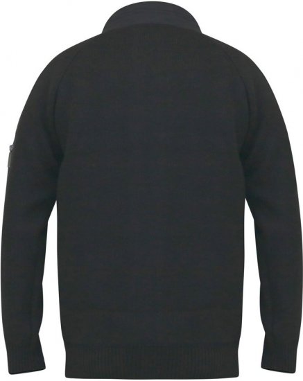 D555 MARSDEN Hybrid Knitted Jacket With Bonded Fleece Lining Black - Jakne - Moške bunde za Močnejše Postave