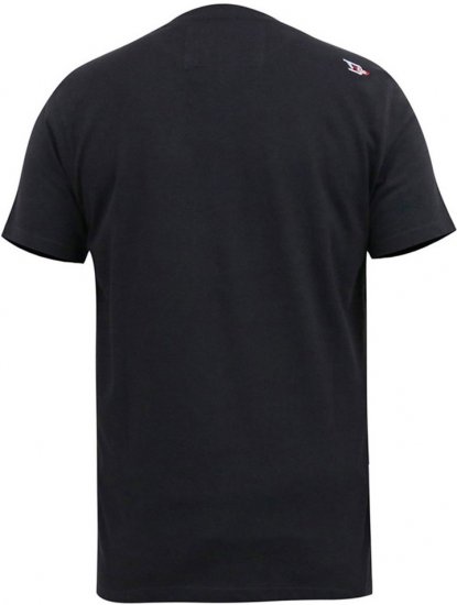 D555 EDWALTON NYCTY Camo Printed Crew Neck T-Shirt Washed Black - Kratke Majice - Moške kratke majice za močnejše postave