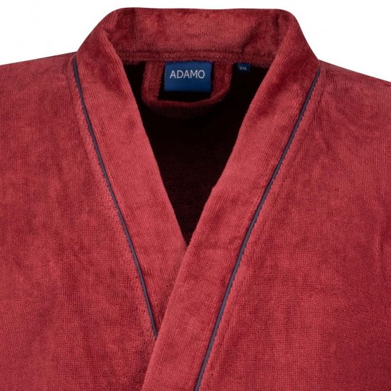 Adamo 149014 Žametni kopalni plašč Vinsko rdeča - Spodnje perilo & kopalne hlače - Moško Spodnje Perilo za močnejše postave