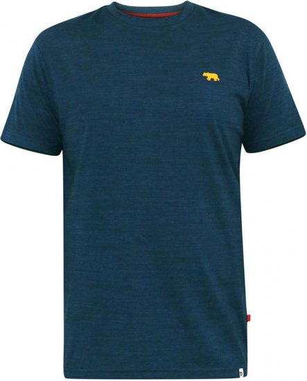 D555 ORSTON Reno Fabric Crew Neck T-Shirt With Chest Embroidery Blue Reno - Kratke Majice - Moške kratke majice za močnejše postave