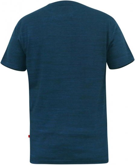 D555 ORSTON Reno Fabric Crew Neck T-Shirt With Chest Embroidery Blue Reno - Kratke Majice - Moške kratke majice za močnejše postave