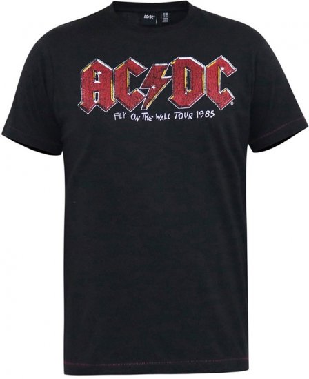 D555 JAILBREAK Official Ac/Dc Printed T-Shirt With Front And Back Print - Black - Kratke Majice - Moške kratke majice za močnejše postave