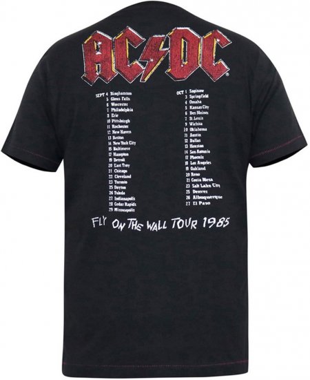D555 JAILBREAK Official Ac/Dc Printed T-Shirt With Front And Back Print - Black - Kratke Majice - Moške kratke majice za močnejše postave