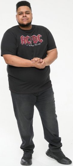 D555 JAILBREAK Official Ac/Dc Printed T-Shirt With Front And Back Print - Black - Kratke Majice - Moške kratke majice za močnejše postave