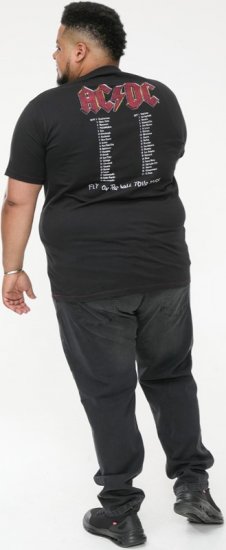 D555 JAILBREAK Official Ac/Dc Printed T-Shirt With Front And Back Print - Black - Kratke Majice - Moške kratke majice za močnejše postave