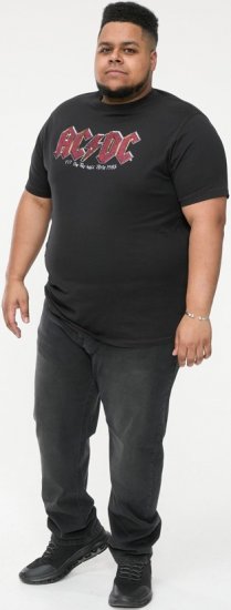 D555 JAILBREAK Official Ac/Dc Printed T-Shirt With Front And Back Print - Black - Kratke Majice - Moške kratke majice za močnejše postave