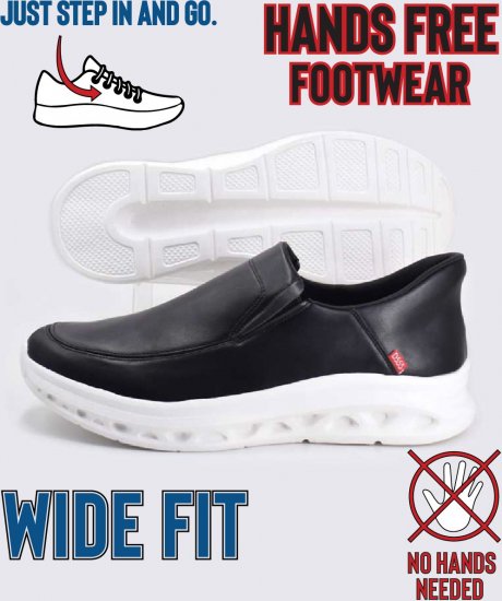 D555 Carlisle 2 Kingsize Hands Free Shoes Black - Moški čevlji 40-52 - 