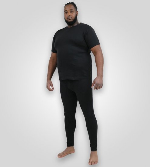 D555 Motherwell Thermal Short Sleeve T-Shirt Black - Spodnje perilo & kopalne hlače - Moško Spodnje Perilo za močnejše postave