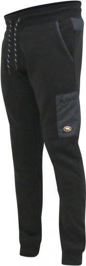D555 COTGRAVE Couture Elasticated Waistband Jogger With Woven Fabric Trim Black - Trenirke & kratke trenirke - Moške Trenirke za Močnejše Postave