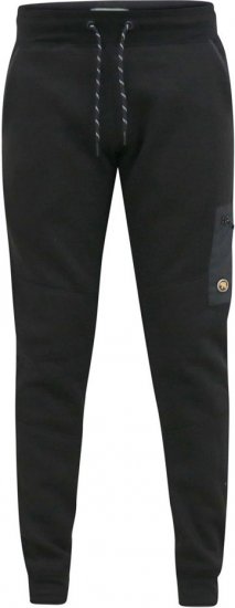 D555 COTGRAVE Couture Elasticated Waistband Jogger With Woven Fabric Trim Black - Trenirke & kratke trenirke - Moške Trenirke za Močnejše Postave