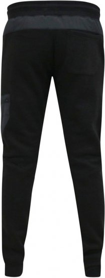 D555 COTGRAVE Couture Elasticated Waistband Jogger With Woven Fabric Trim Black - Trenirke & kratke trenirke - Moške Trenirke za Močnejše Postave