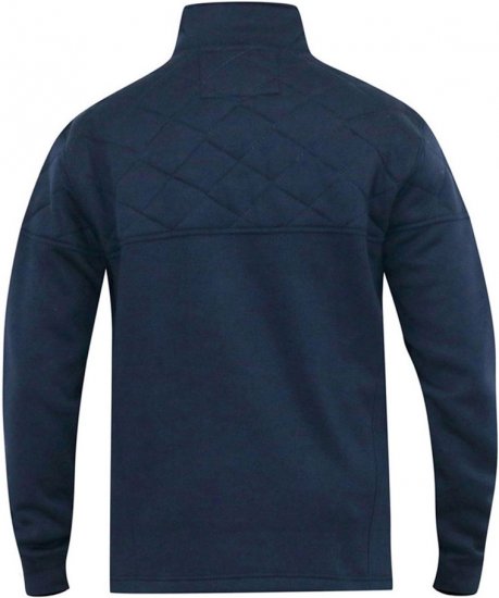 D555 SWANN Quarter Neck Sweatshirt With Quilted Top Panel Navy - Puloverji & jopice - Moški Puloverji & Jopice za Močnejše Postave