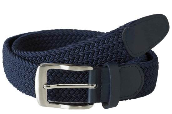 D555 Dani Braided Belt Navy - Pasovi - Moški Pasovi Večje Velikosti