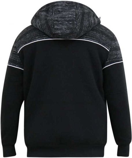 D555 HENNESSEY Zip Through Hoody With Sherpa Lining Black - Puloverji & jopice - Moški Puloverji & Jopice za Močnejše Postave
