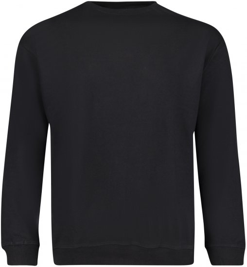 Adamo Athen Crew neck Sweatshirt Black - Puloverji & jopice - Moški Puloverji & Jopice za Močnejše Postave