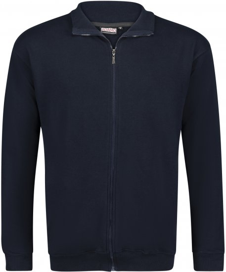 Adamo Athen Sweat Jacket with Full Zipper Navy - Puloverji & jopice - Moški Puloverji & Jopice za Močnejše Postave
