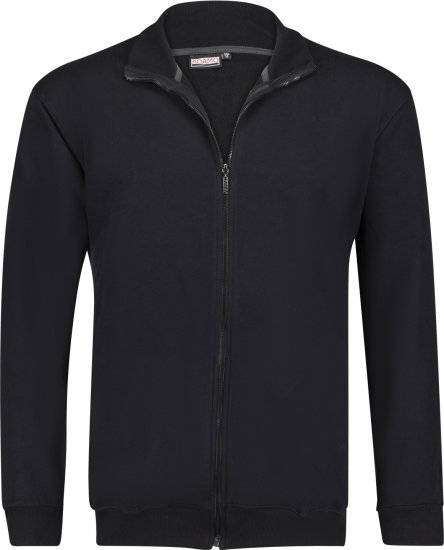 Adamo Athen Sweat Jacket with Full Zipper Black - Puloverji & jopice - Moški Puloverji & Jopice za Močnejše Postave
