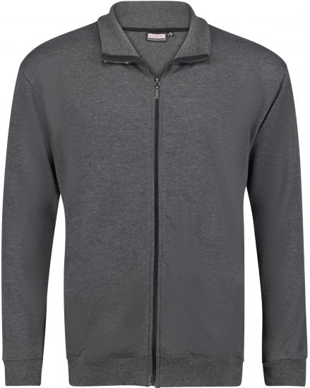 Adamo Athen Sweat Jacket with Full Zipper Charcoal - Puloverji & jopice - Moški Puloverji & Jopice za Močnejše Postave