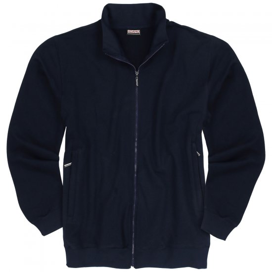 Adamo Athen Sweat Jacket with Full Zipper Navy - Puloverji & jopice - Moški Puloverji & Jopice za Močnejše Postave