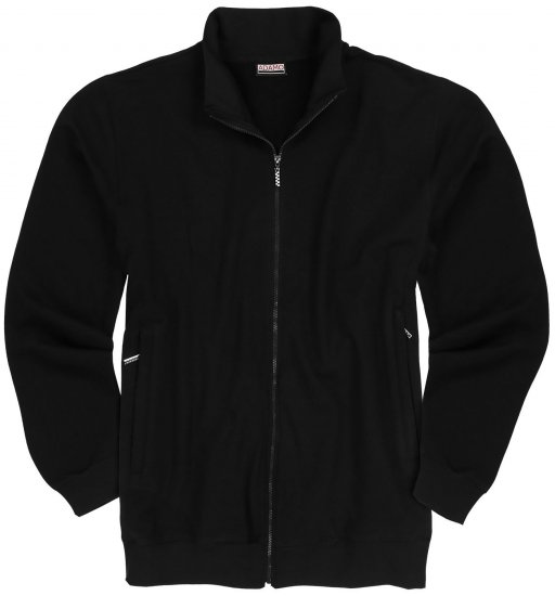 Adamo Athen Sweat Jacket with Full Zipper Black - Puloverji & jopice - Moški Puloverji & Jopice za Močnejše Postave
