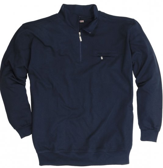 Adamo Athen Sweatshirt Half Zipper Navy - Puloverji & jopice - Moški Puloverji & Jopice za Močnejše Postave