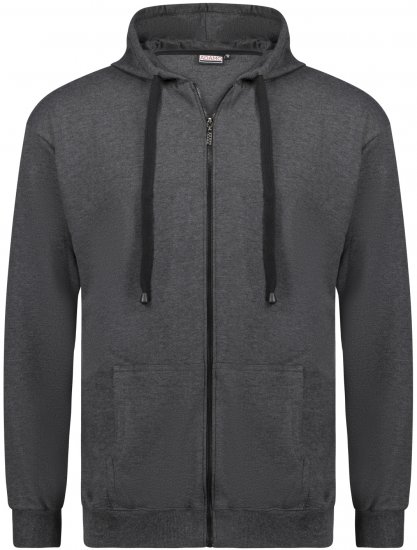 Adamo Athen Hoodie with Zipper Charcoal - Puloverji & jopice - Moški Puloverji & Jopice za Močnejše Postave