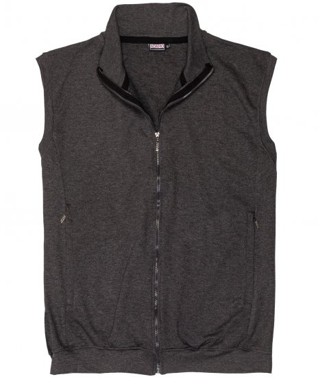 Adamo Athen Sweatvest Full Zipper Charcoal - Puloverji & jopice - Moški Puloverji & Jopice za Močnejše Postave