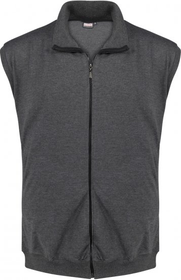 Adamo Athen Sweatvest Full Zipper Charcoal - Puloverji & jopice - Moški Puloverji & Jopice za Močnejše Postave