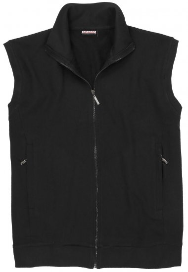 Adamo Athen Sweatvest Full Zipper Black - Puloverji & jopice - Moški Puloverji & Jopice za Močnejše Postave