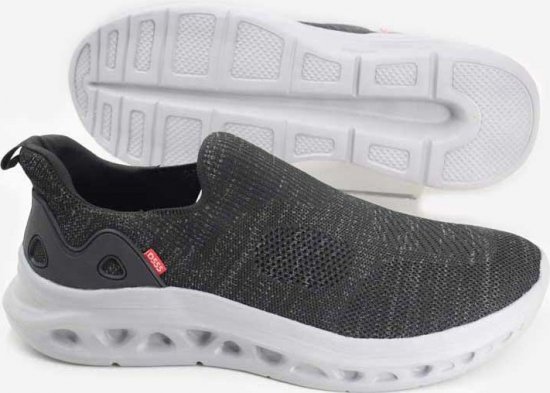 D555 Blyth 1 Kingsize Hands Free Shoes With Knitted Top Black - Moški čevlji 40-52 - 
