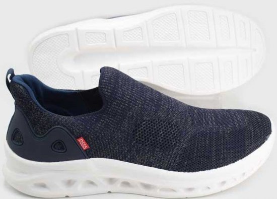 D555 Blyth 2 Kingsize Hands Free Shoes With Knitted Top Navy - Moški čevlji 40-52 - 