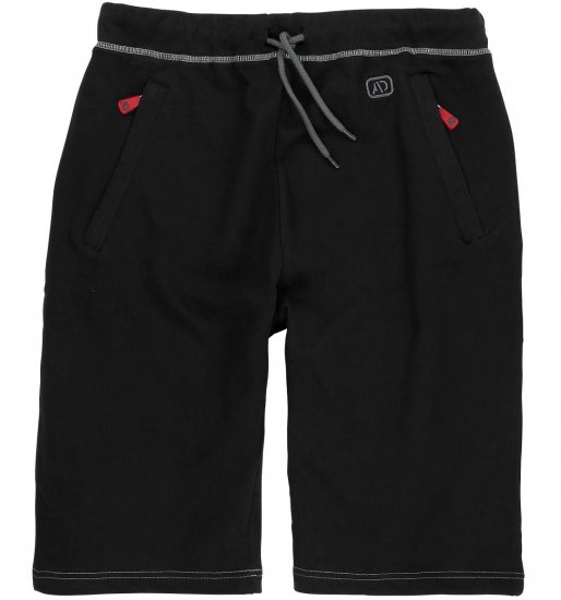 Adamo Moritz Sweatshorts Black - Trenirke & kratke trenirke - Moške Trenirke za Močnejše Postave