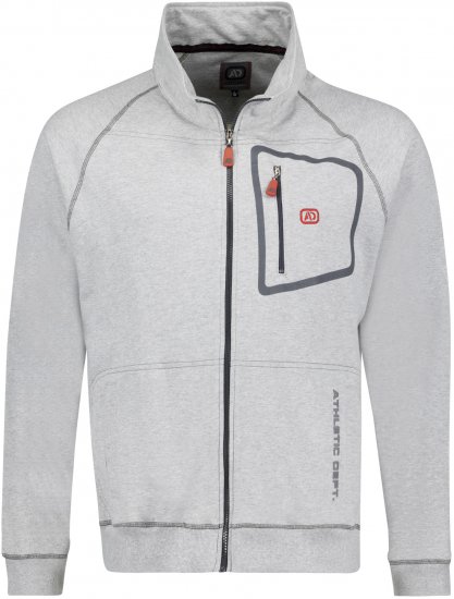 Adamo Manuel Sweatshirt with Zipper Grey - Puloverji & jopice - Moški Puloverji & Jopice za Močnejše Postave