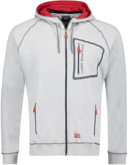 Adamo Michael Hoodie with Zipper Grey - Puloverji & jopice - Moški Puloverji & Jopice za Močnejše Postave