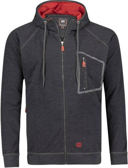 Adamo Michael Hoodie with Zipper Charcoal - Puloverji & jopice - Moški Puloverji & Jopice za Močnejše Postave