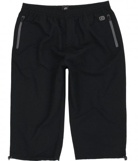 Adamo Oskar Capri Shorts Black - Trenirke & kratke trenirke - Moške Trenirke za Močnejše Postave