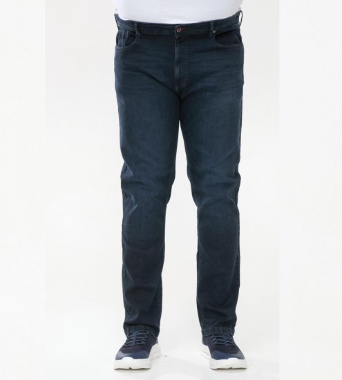 D555 Daniel Tapered Fit Stretch Jeans Blue/Black Wash - Kavbojke & hlače - Moške Kavbojke in Hlače za Močnejše Postave