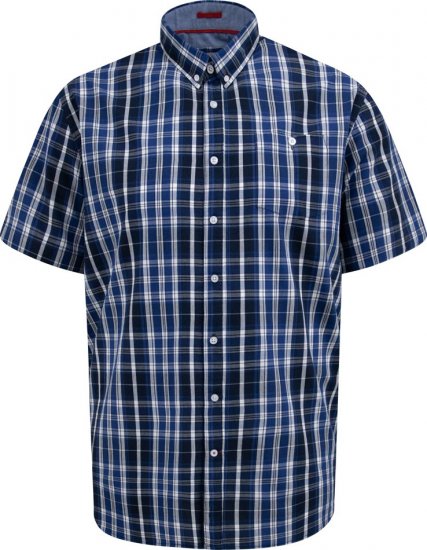 D555 Walsall Button Down Collar Short Sleeve Shirt Navy Shirt - Srajce - Moške srajce za Močnejše Postave