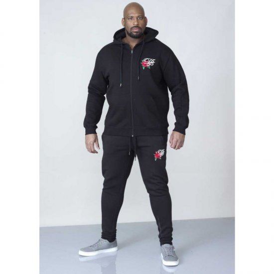D555 Verlin Couture Full Zip Hoodie Black - Puloverji & jopice - Moški Puloverji & Jopice za Močnejše Postave