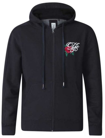 D555 Verlin Couture Full Zip Hoodie Black - Puloverji & jopice - Moški Puloverji & Jopice za Močnejše Postave