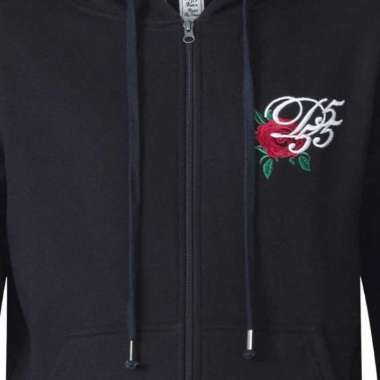 D555 Verlin Couture Full Zip Hoodie Black - Puloverji & jopice - Moški Puloverji & Jopice za Močnejše Postave