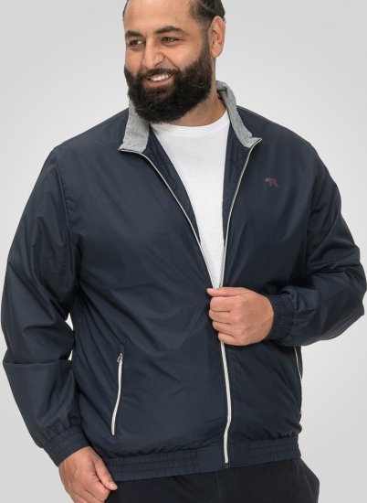 D555 Ealing Lightweight Zip Through Jacket With Zip Pockets Navy - Jakne - Moške bunde za Močnejše Postave