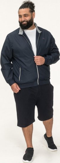 D555 Ealing Lightweight Zip Through Jacket With Zip Pockets Navy - Jakne - Moške bunde za Močnejše Postave