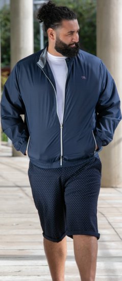 D555 Ealing Lightweight Zip Through Jacket With Zip Pockets Navy - Jakne - Moške bunde za Močnejše Postave