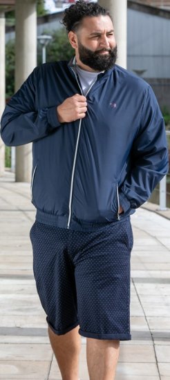 D555 Ealing Lightweight Zip Through Jacket With Zip Pockets Navy - Jakne - Moške bunde za Močnejše Postave